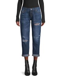 One Teaspoon Distressed Crop Jeans - Blue