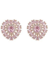 Eye Candy LA - The Luxe Angelina Goldtone & Cubic Zirconia Heart Stud Earrings - Lyst