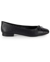 Saks Fifth Avenue - Danielle Faux Leather Perforated Bow Ballet Flats - Lyst