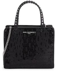 Karl Lagerfeld - Mini Maybelle Sequin Top Handle Bag - Lyst