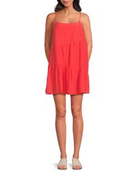 Velvet By Graham & Spencer - Suzie Tiered Cotton & Silk A-Line Minidress - Lyst