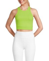 Helmut Lang - Cut Out Rib Knit Cropped Tank Top - Lyst
