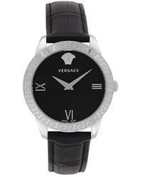 Versace - 38mm Stainless Steel & Leather Strap Watch - Lyst