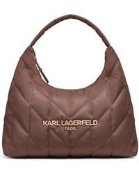 Karl Lagerfeld - Voyage Quilted Nylon Hobo Bag - Lyst