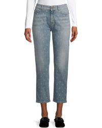 Max Mara Aral Printed Cropped Jeans - Blue