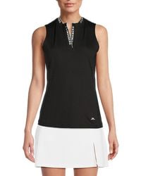 J.Lindeberg - J. Lindeberg Leya Logo-Trim Technical Jersey Sleeveless Top - Lyst