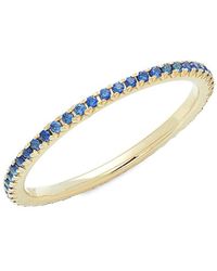 Nephora 14k Yellow Gold & Blue Sapphire Eternity Ring/size 6.5