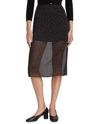 Vince - Dot Sheer Silk-Blend Midi-Skirt - Lyst