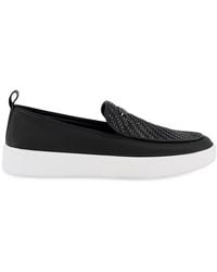 Karl Lagerfeld - Mixed Media Logo Slip-On Sneakers - Lyst