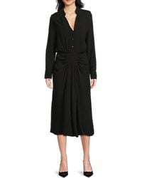 Ba&sh - Robe Uria Ruched A-Line Midi-Shirtdress - Lyst