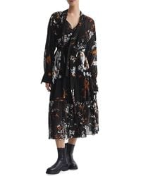 Reiss - Charlotte Floral Midi Dress - Lyst