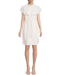 Stella McCartney Leilani Belted Shirt-dress in Grey | Lyst UK
