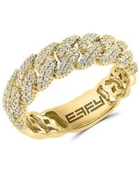 Effy - 14k Yellow Gold & 0.35 Tcw Diamond Link Chain Ring - Lyst