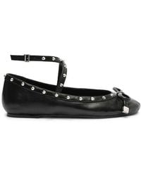 SCHUTZ SHOES - Larissa Leather Studded Ballet Flats - Lyst