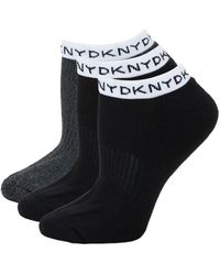 DKNY 3-pack Logo Ankle Socks - Black