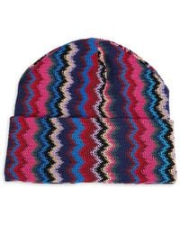 Missoni - Chevron-Knit Wool-Blend Beanie - Lyst