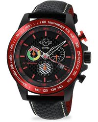 Gv2 - Scuderia 45mm Stainless Steel & Leather Strap Chronograph Watch - Lyst