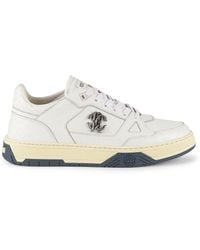 Roberto Cavalli - Embossed Logo Leather Sneakers - Lyst