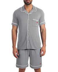 Jared Lang - Cherry 2-piece Camp Shirt & Shorts Pajama Set - Lyst