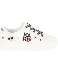 Karl Lagerfeld - Cammy Embellished Logo Low Top Platform Sneakers - Lyst