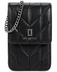 Karl Lagerfeld - Lafayette Leather Metal Crossbody Bag - Lyst