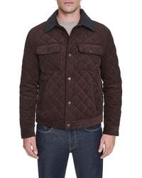 Cole Haan - Diamond Quilted Corduroy Trucker Jacket - Lyst