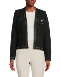 Karl Lagerfeld - Embellished Trim Open Jacket - Lyst