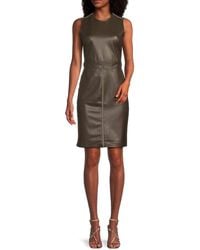 J.McLaughlin - J. Mclaughlin Effie Faux Leather Sheath Minidress - Lyst