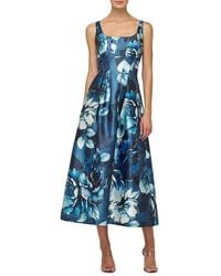 Kay Unger - June Poppy Rose Satin Cocktail Dress - Lyst