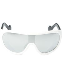 Moncler 65mm Shield Sunglasses - White