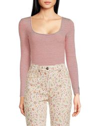 Etro - Maglia Striped Silk Blend Bodysuit - Lyst