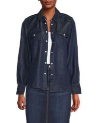 7 For All Mankind - Washed Long Sleeves Denim Shirt - Lyst