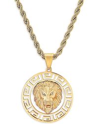 Anthony Jacobs - 18k Goldplated & Simulated Diamond Lion Pendant Necklace - Lyst