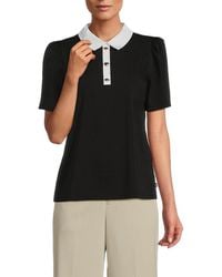 Karl Lagerfeld - Contrast Collar Top - Lyst