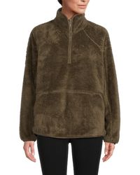 SAGE Collective - Wander Faux Shearling Zip Pullover - Lyst