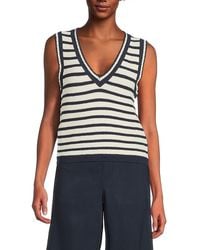 Rag & Bone - Meghan Striped Cotton-Blend Vest - Lyst