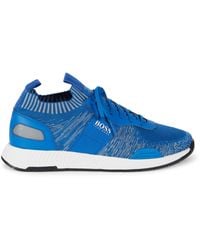 boss athleisure titanium runner mesh trainers