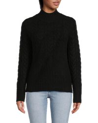 Calvin Klein - Cable Knit Mockneck Sweater - Lyst