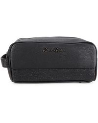 Brown Robert Graham Dopp Kit Travel Shave Faux Leather Dual Side Toiletry Bag 