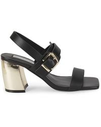 Saks Fifth Avenue - Ella 75Mm Leather Block-Heel Sandals - Lyst