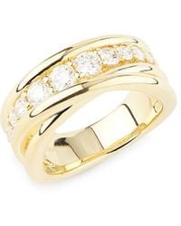 Saks Fifth Avenue - Goldplated Sterling Silver & 0.95-1.11 Tcw Lab-grown Diamond Ring - Lyst