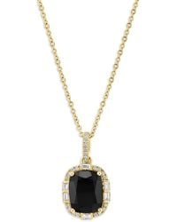 Effy - 14k Yellow Gold, 0.21 Tcw Diamond & 2.50 Tcw Onyx Pendant Necklace - Lyst