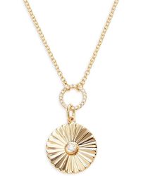 Saks Fifth Avenue - 14k Yellow Gold & 0.1 Tcw Diamond Circle Pendant Necklace - Lyst