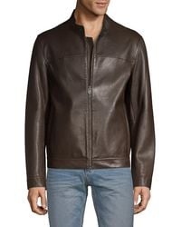Cole Haan - Leather Moto Jacket - Lyst