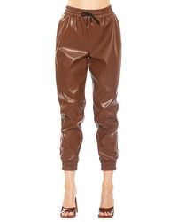 Alexia Admor - Axel Faux Leather Drawstring Joggers - Lyst