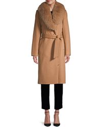 sofia cashmere fur collar coat