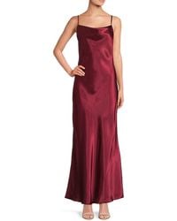 Bebe - Satin Cowl-Neck Maxi Dress - Lyst