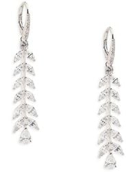 Nadri - Wildflower Vine-Plated Cubic Zirconia Earrings - Lyst