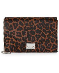 Loeffler Randall Calf Hair Lock Clutch - Brown