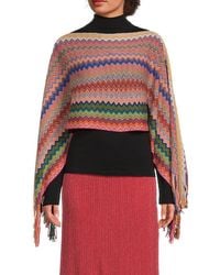 Missoni - Chevron Wool Blend Poncho - Lyst
